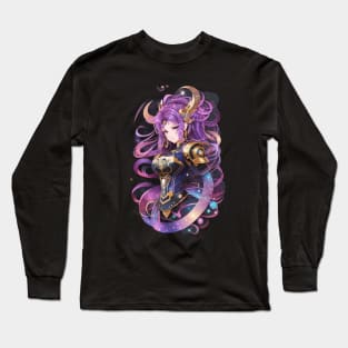 The Healer's Journey: Mesmerizing AI Anime Character Art in Ophiuchus Long Sleeve T-Shirt